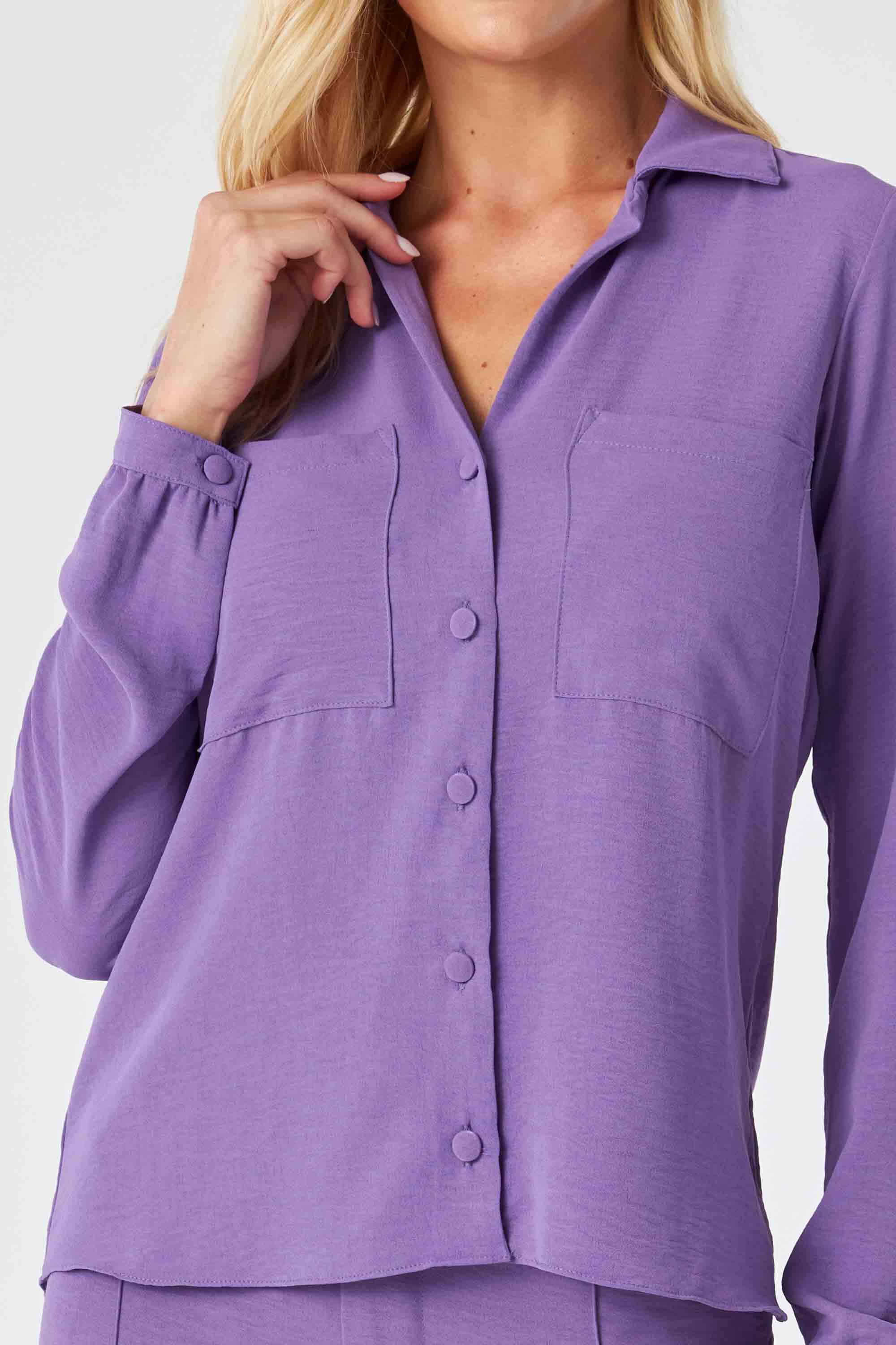 Camisa PKS Manga Longa de tecido leve Lilás