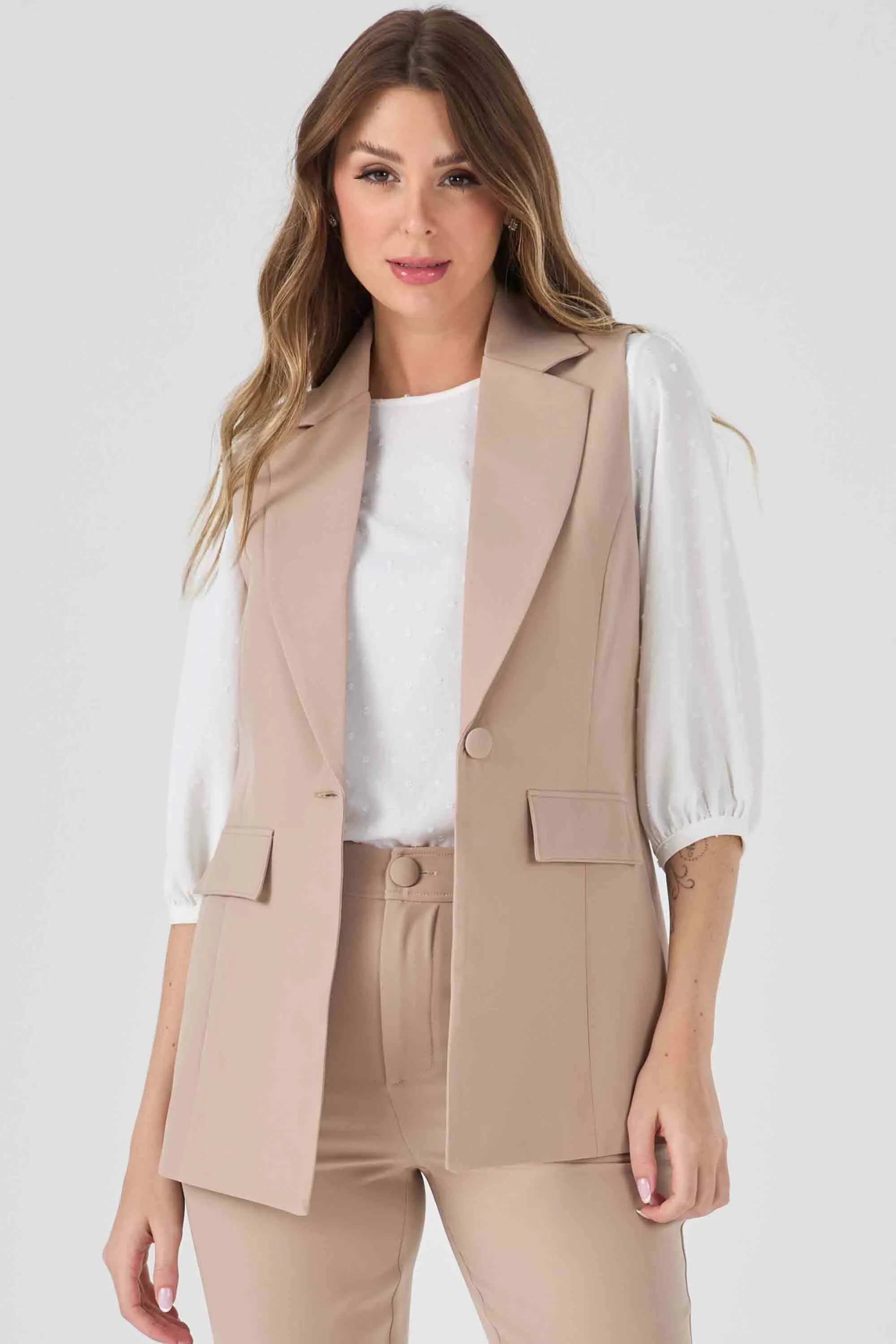 Colete Alongado Vestido Tipo Colete Maria Maturana Colete Alongado De Alfaiataria De Viscose