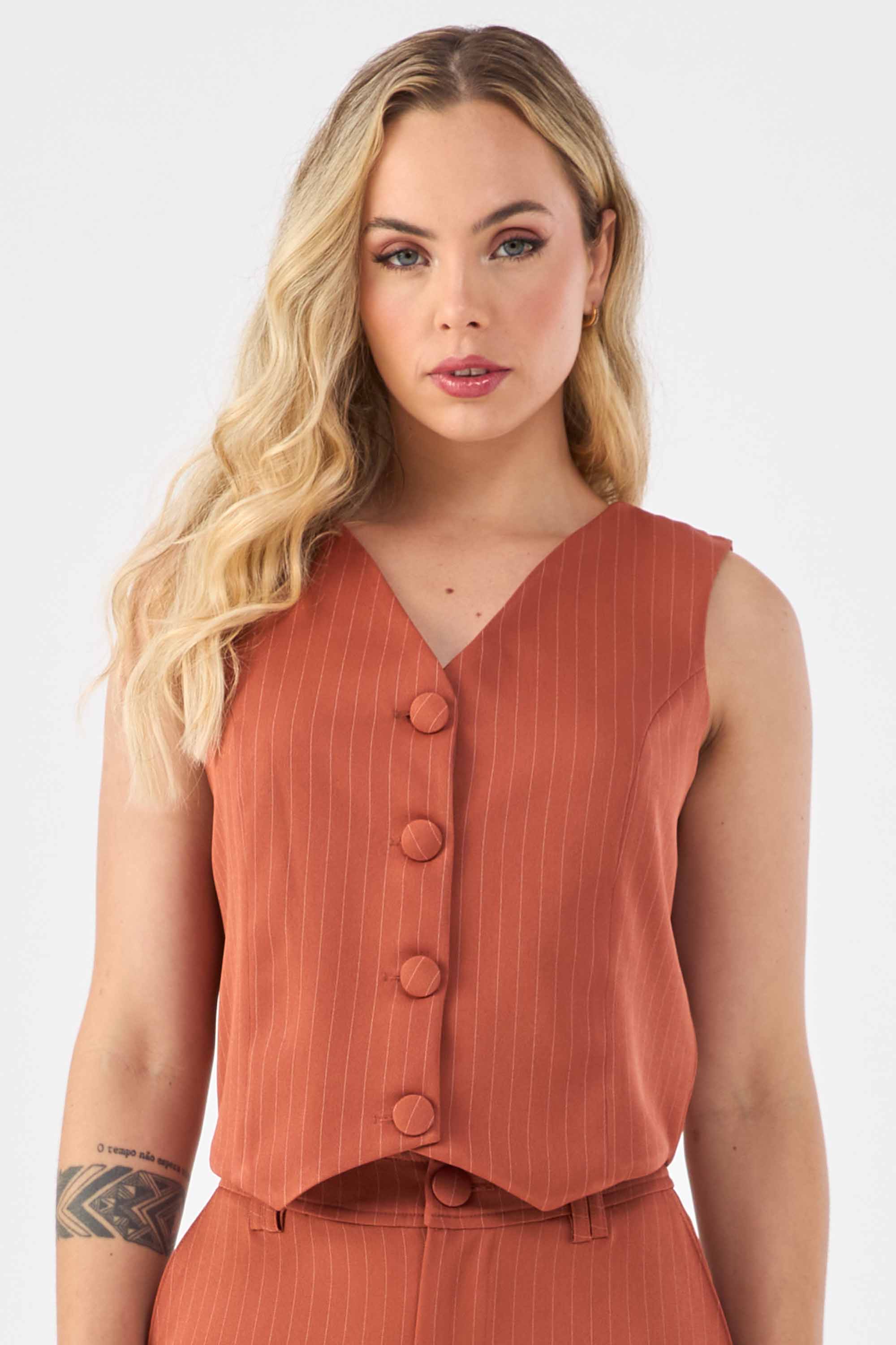 Colete Alfaiataria Versátil Terracota