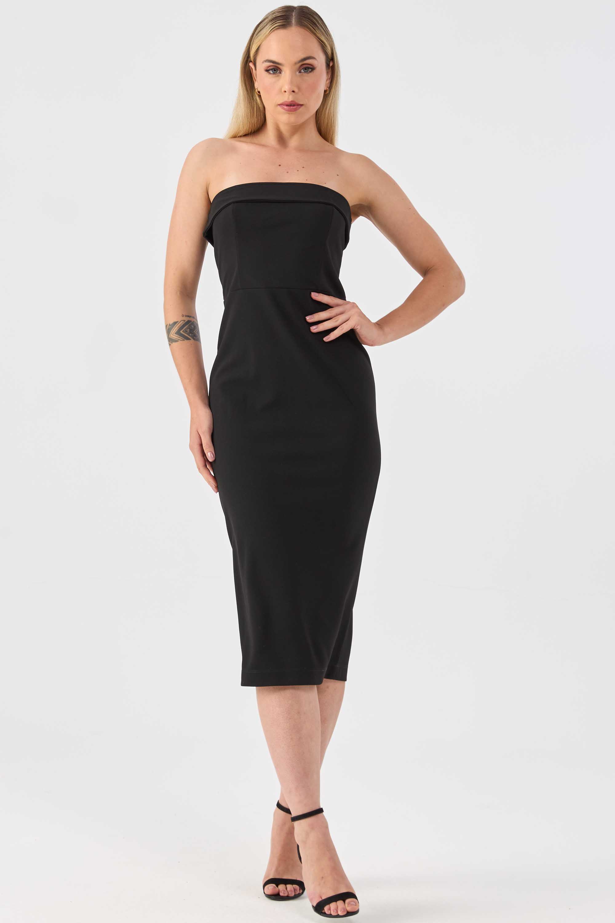 Vestido Midi Versátil Tomara Que Caia Preto