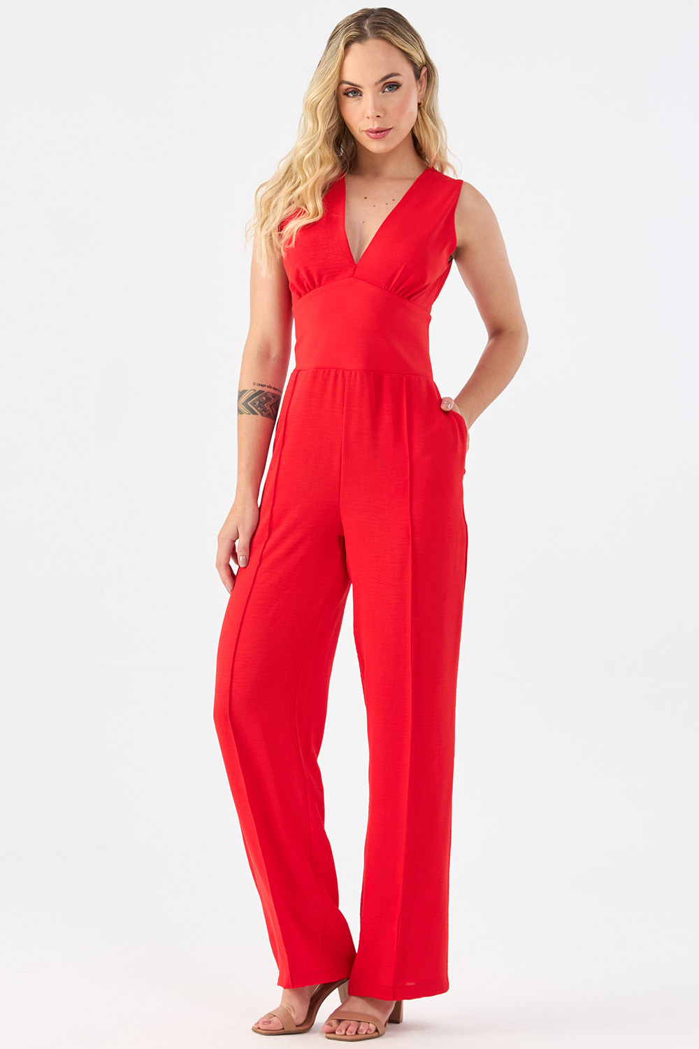 Macacão Longo Versátil Vermelho