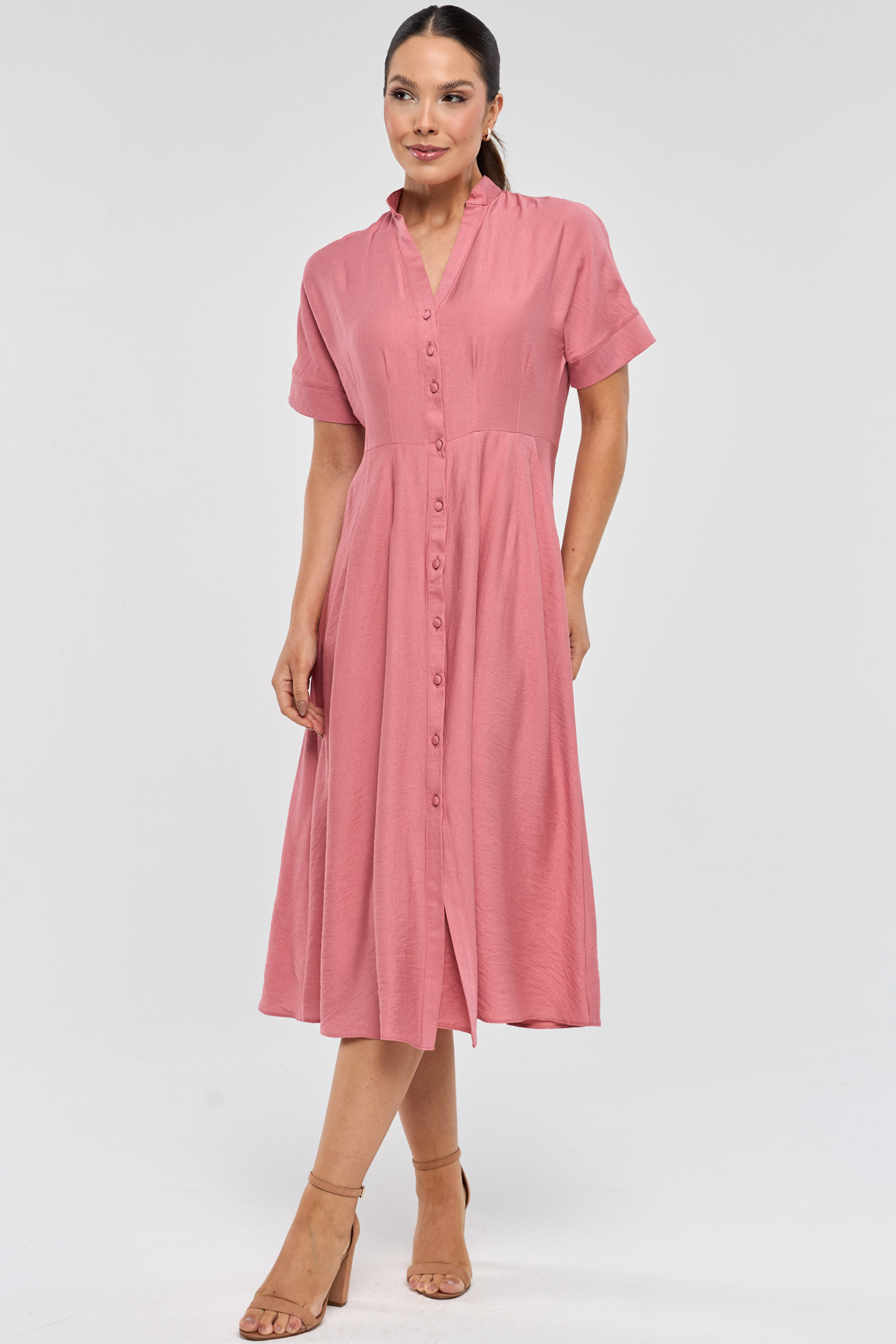 Vestido Versátil Chemise Midi PKS Marrom